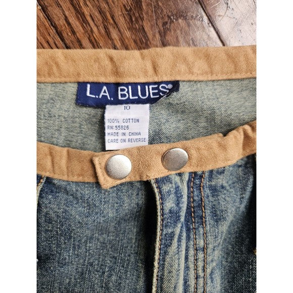 L.A. Blues Vintage 90s Women's Blue Jeans  Size 10 Riveted Hippie Y2K - Picture 8 of 16